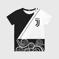 Детская футболка Ювентус геометрия полосы текстура