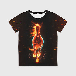 Детская футболка Огненная лошадь из темноты