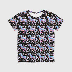 Детская футболка Новогодние лошади y2k