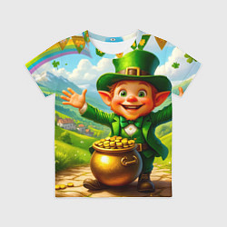 Детская футболка Лепрекон у горшка с золотом