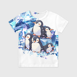 Детская футболка Пингвины и лёд