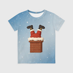 Детская футболка Санта торчит из трубы