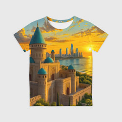 Футболка детская Баку сплетение эпох на закате, цвет: 3D-принт