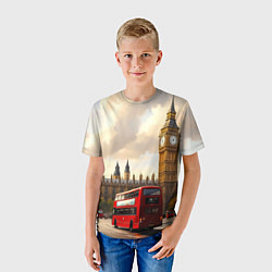 Футболка детская Лондон в осеннем сиянии, цвет: 3D-принт — фото 2