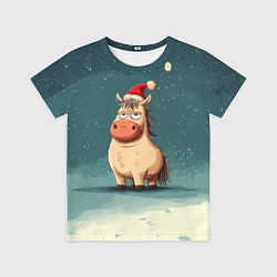 Детская футболка Забавная мем - лошадка