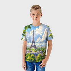Футболка детская Эйфелева башня в сердце Парижа, цвет: 3D-принт — фото 2
