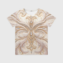 Детская футболка Перламутровый орнамент с перьями