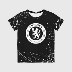 Детская футболка Челси белые краски всплеск