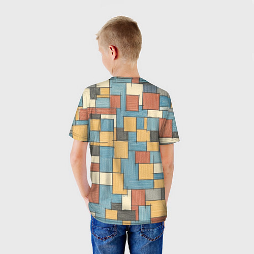 Детская футболка Конь и квадраты / 3D-принт – фото 4