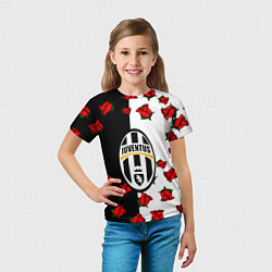 Футболка детская Ювентус текстура розы, цвет: 3D-принт — фото 2