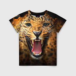 Детская футболка Рык леопарда