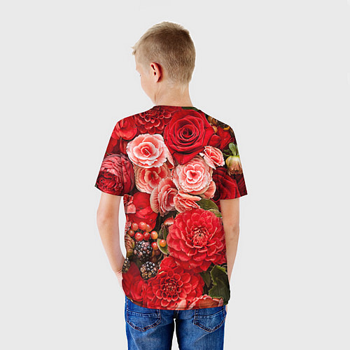 Детская футболка Ассорти из цветов / 3D-принт – фото 4
