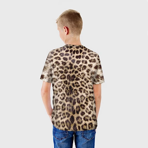 Детская футболка Взгляд леопарда / 3D-принт – фото 4