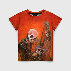 Детская футболка Скелет с гитарой