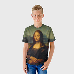 Футболка детская Леонардо да Винчи - Мона Лиза, цвет: 3D-принт — фото 2