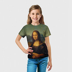 Футболка детская Леонардо да Винчи - Мона Лиза, цвет: 3D-принт — фото 2