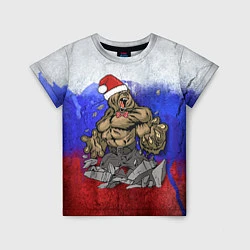 Детская футболка Новогодний медведь РФ