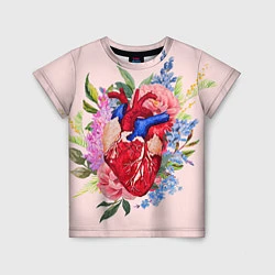 Детская футболка Цветочное сердце