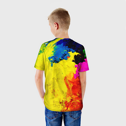 Детская футболка Индуистский фестиваль красок / 3D-принт – фото 4