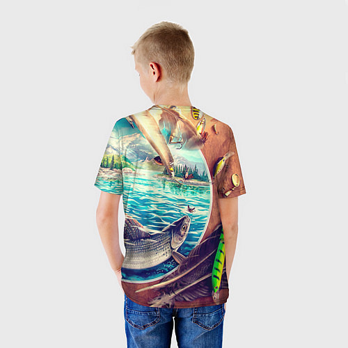 Детская футболка Истинный рыболов / 3D-принт – фото 4