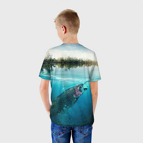Детская футболка Рыбалка на спиннинг / 3D-принт – фото 4
