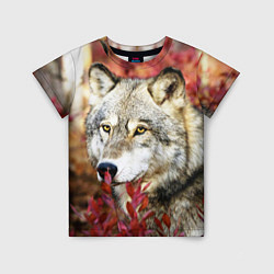 Детская футболка Волк в кустах