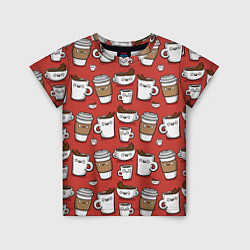 Детская футболка Веселые чашки кофе
