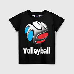 Детская футболка Волейбольный мяч российский триколор