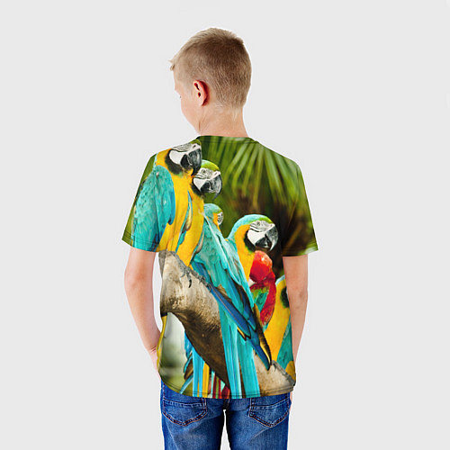 Детская футболка Попугаи на ветке / 3D-принт – фото 4