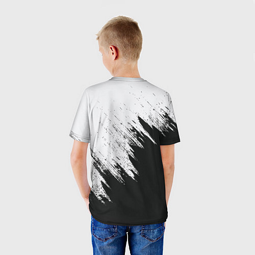 Детская футболка Черно-белый разрыв / 3D-принт – фото 4
