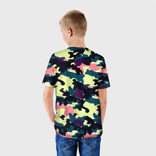 Детская футболка Камуфляж: желтый/розовый/черный / 3D-принт – фото 4