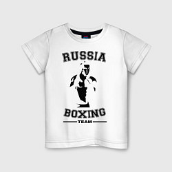 Футболка хлопковая детская Russia Boxing Team, цвет: белый