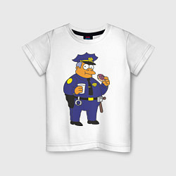 Футболка хлопковая детская Chief Clancy Wiggum, цвет: белый