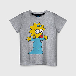 Футболка хлопковая детская Maggie Simpson, цвет: меланж