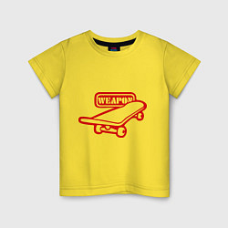 Футболка хлопковая детская Weapon, цвет: желтый