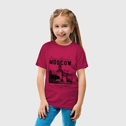 Футболка хлопковая детская Moscow Kremlin 1147, цвет: маджента — фото 2