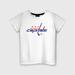 Футболка хлопковая детская Washington Capitals, цвет: белый