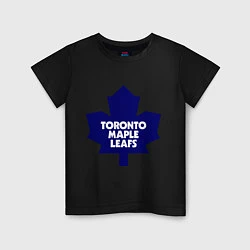 Футболка хлопковая детская Toronto Maple Leafs, цвет: черный