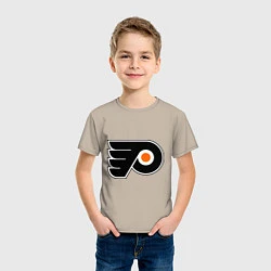 Футболка хлопковая детская Philadelphia Flyers, цвет: миндальный — фото 2