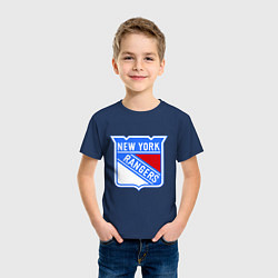Футболка хлопковая детская New York Rangers, цвет: тёмно-синий — фото 2