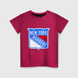 Футболка хлопковая детская New York Rangers, цвет: маджента