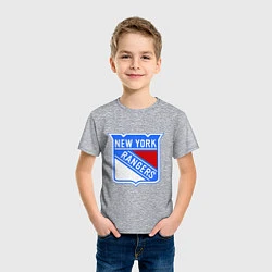 Футболка хлопковая детская New York Rangers, цвет: меланж — фото 2