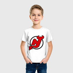 Футболка хлопковая детская New Jersey Devils, цвет: белый — фото 2