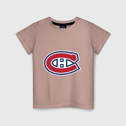 Футболка хлопковая детская Montreal Canadiens, цвет: пыльно-розовый