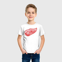 Футболка хлопковая детская Detroit Red Wings, цвет: белый — фото 2