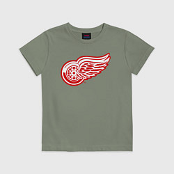 Футболка хлопковая детская Detroit Red Wings, цвет: авокадо