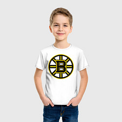 Футболка хлопковая детская Boston Bruins, цвет: белый — фото 2