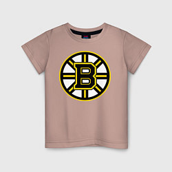 Футболка хлопковая детская Boston Bruins, цвет: пыльно-розовый