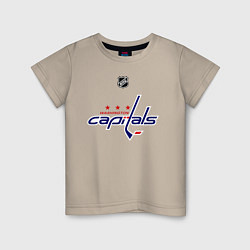 Футболка хлопковая детская Washington Capitals: Ovechkin 8, цвет: миндальный