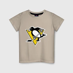Футболка хлопковая детская Pittsburgh Penguins: Malkin 71, цвет: миндальный